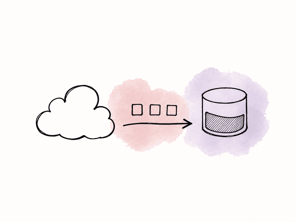 Media chunks flow from a cloud into a partially filled local cache disk.