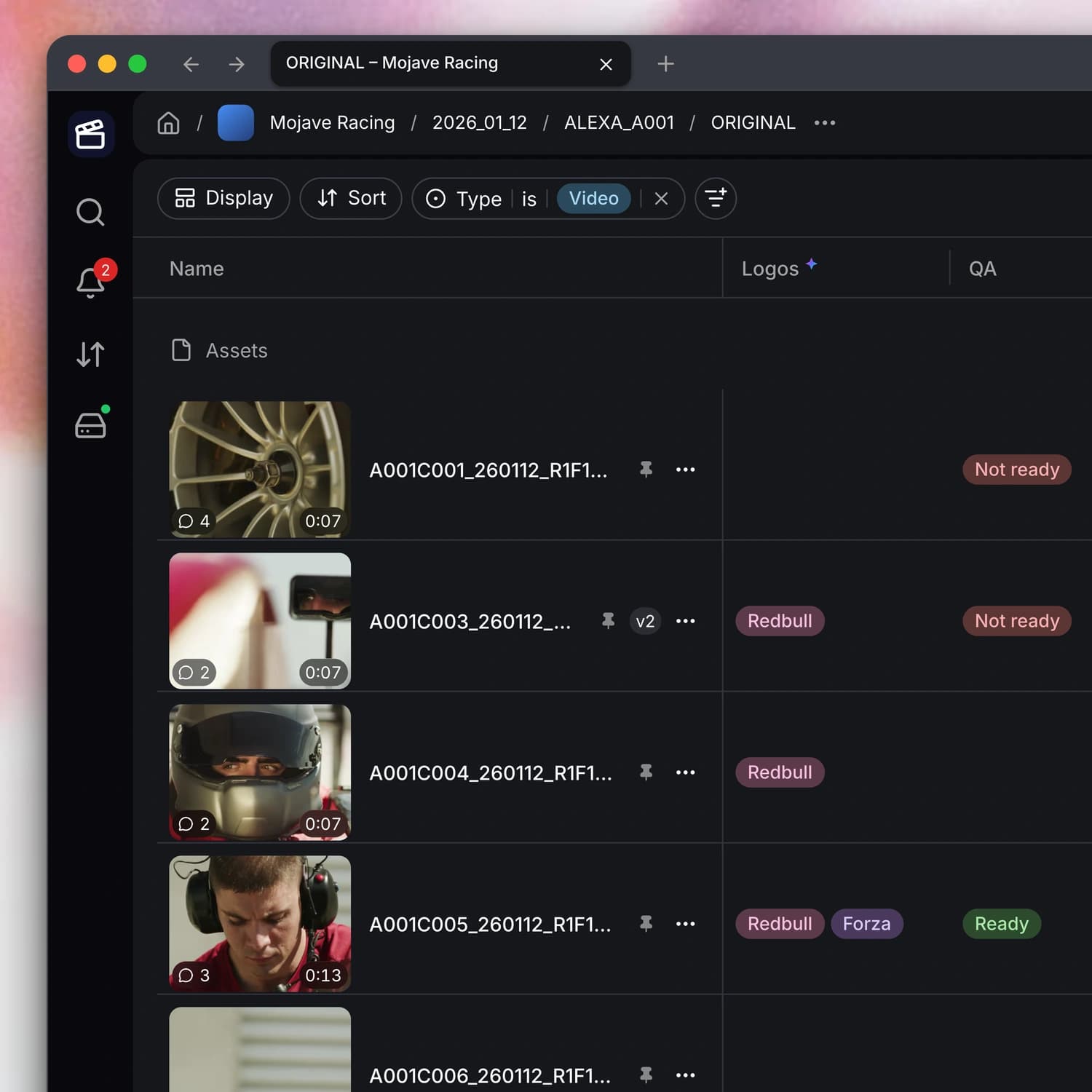 Generated metadata beside your footage