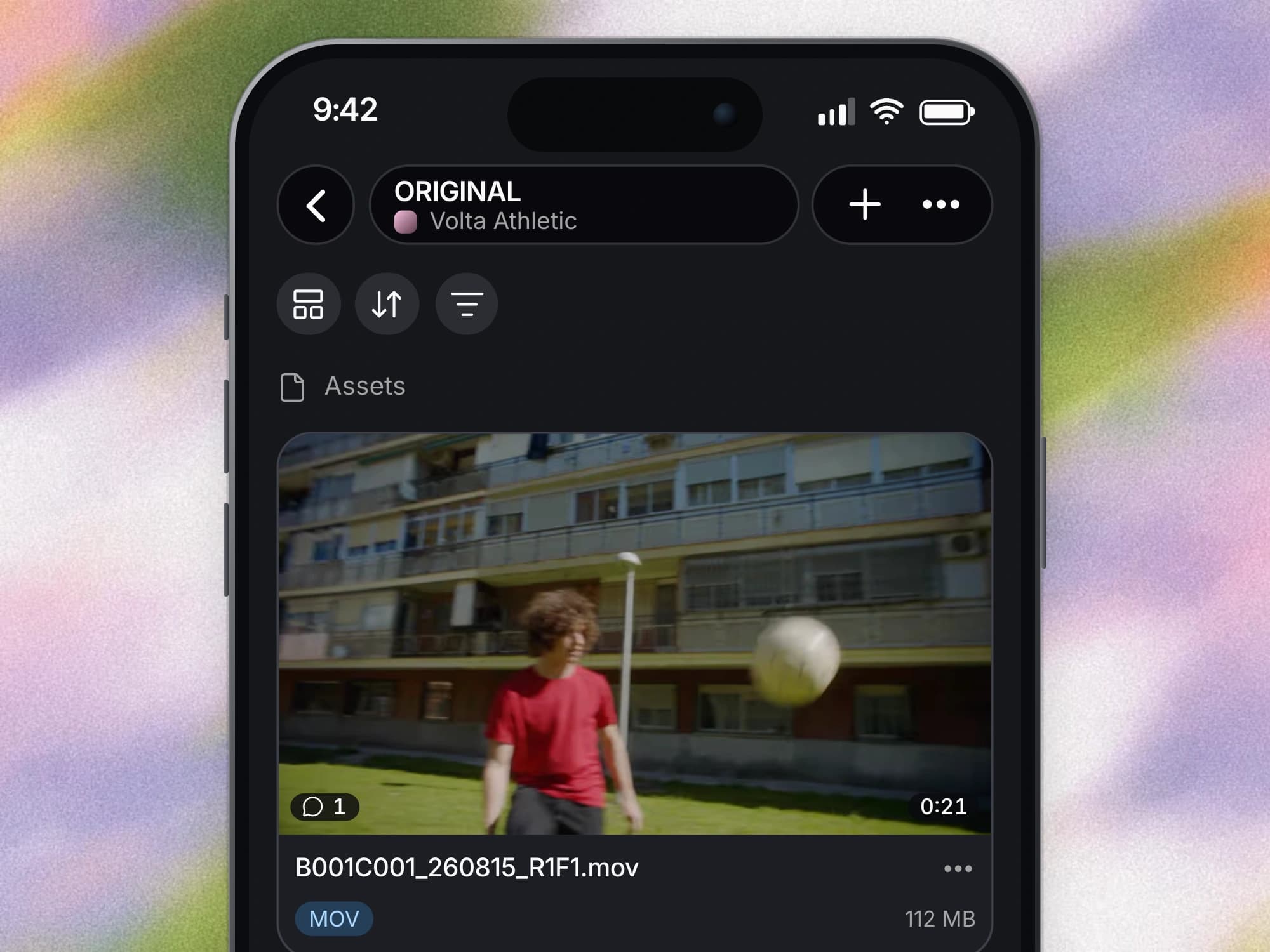 Browse project media from the native iPhone app.
