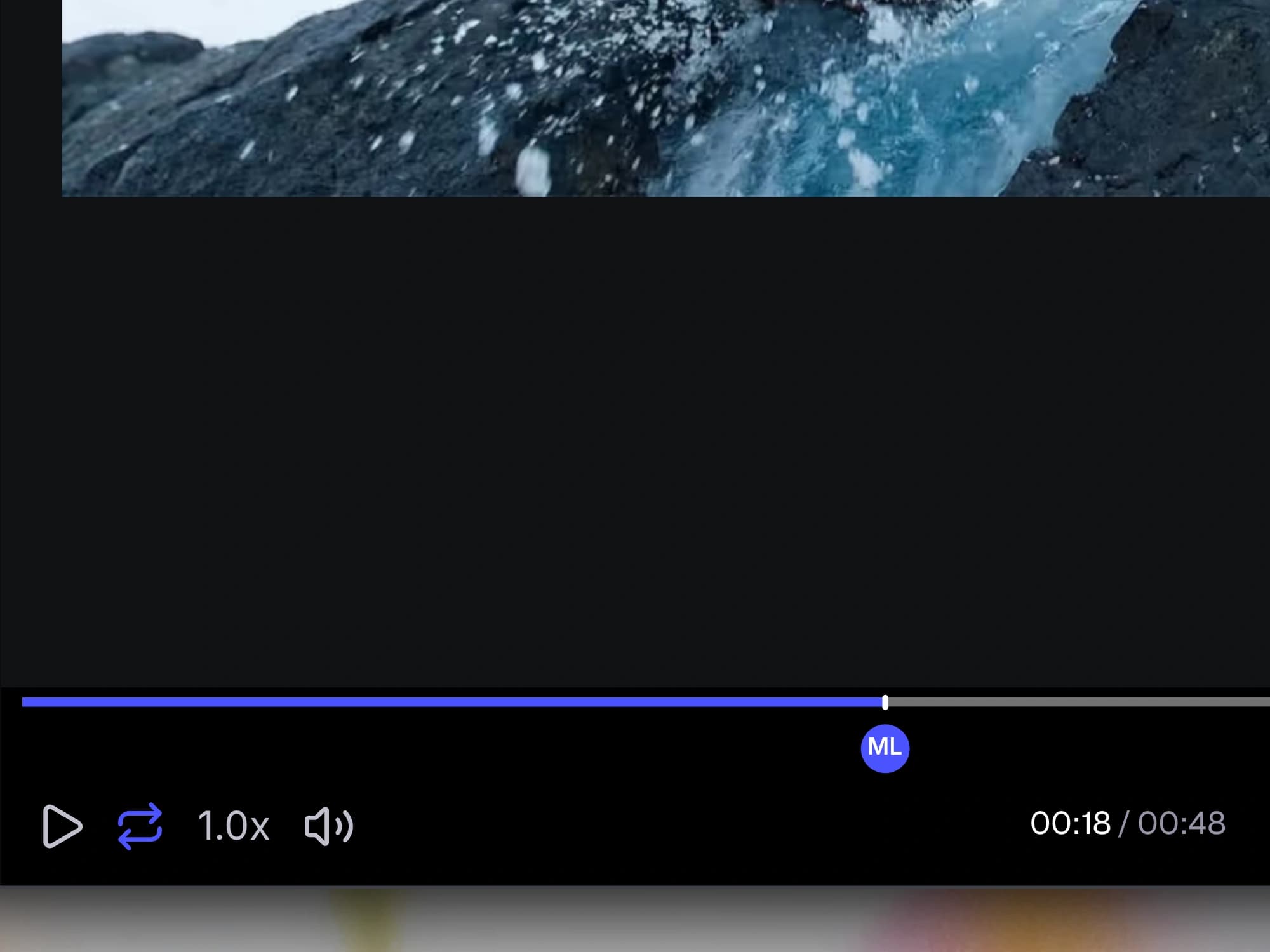 Enable repeat in the player to keep a video looping.