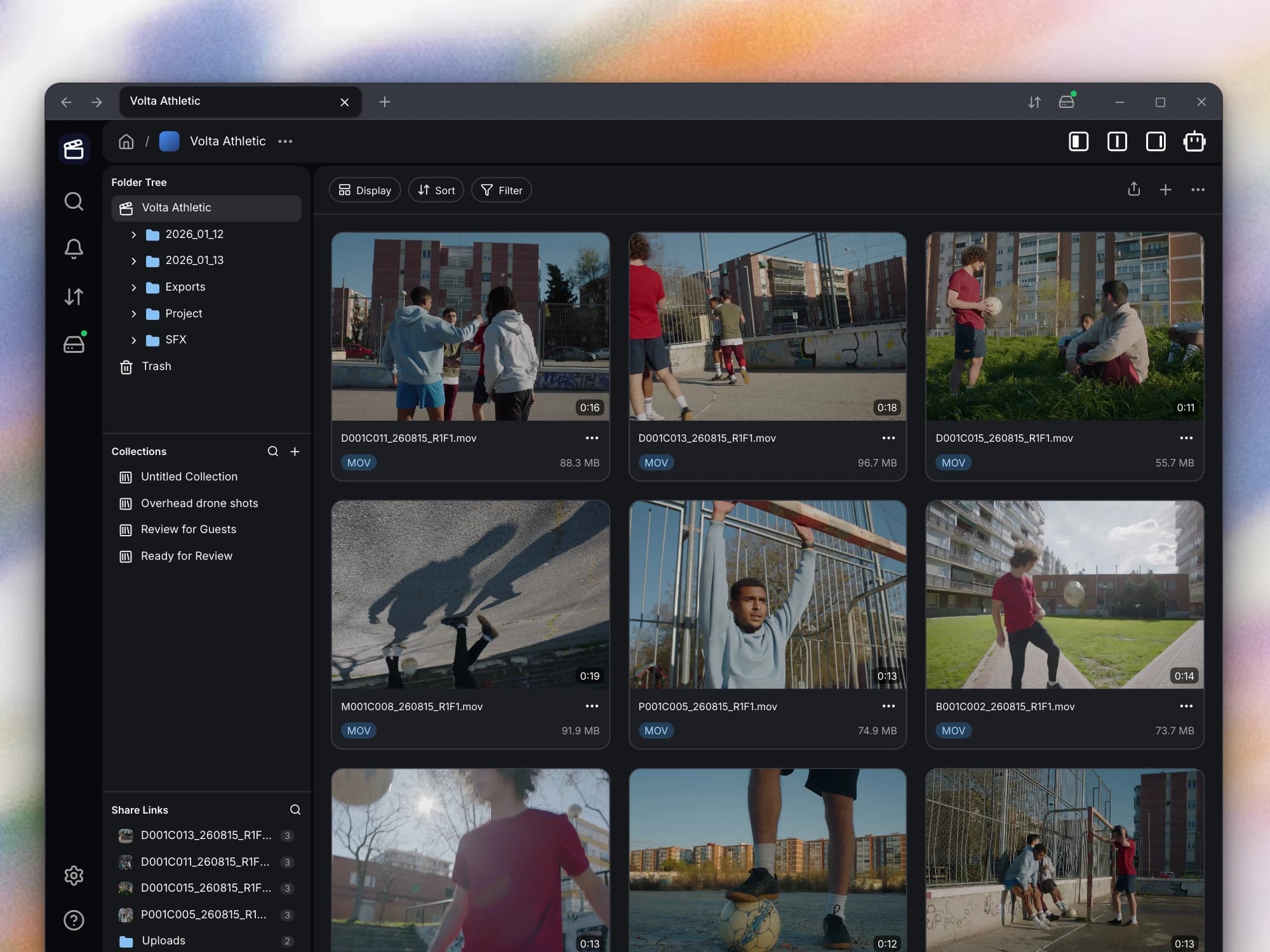 Browse your library and connect a project mount in the Windows desktop app.
