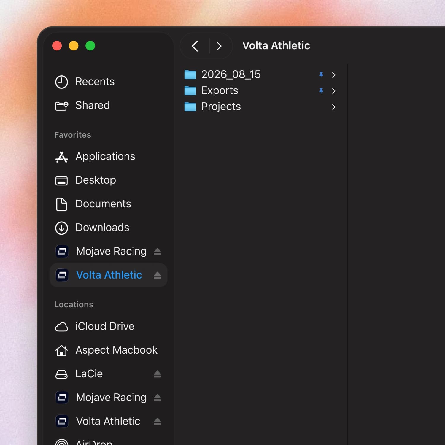 Mounted projects put your media within reach of Finder and your desktop tools.
