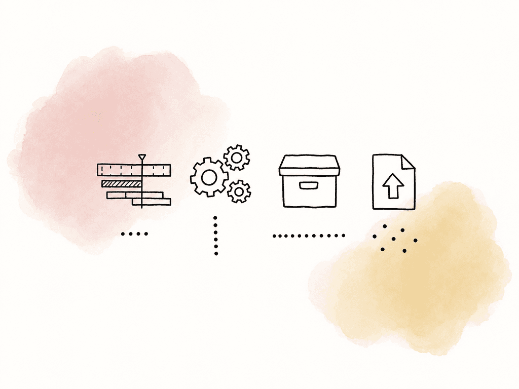 Four simple post-production workload icons, each with a different pattern of resource dots beneath it, suggesting that different tasks have different cost behavior.