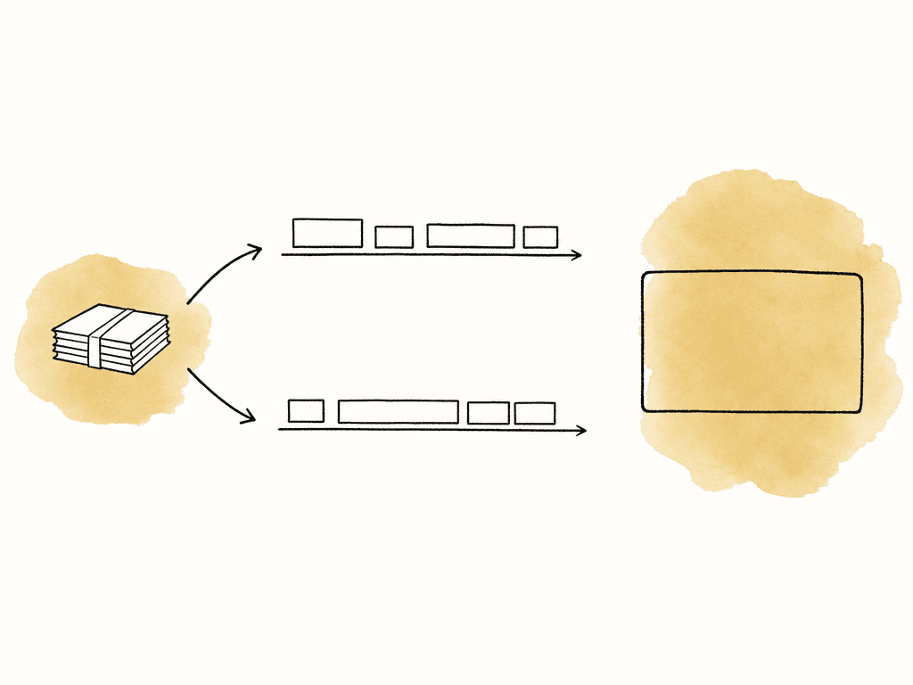 One project splitting into two separate edit branches.