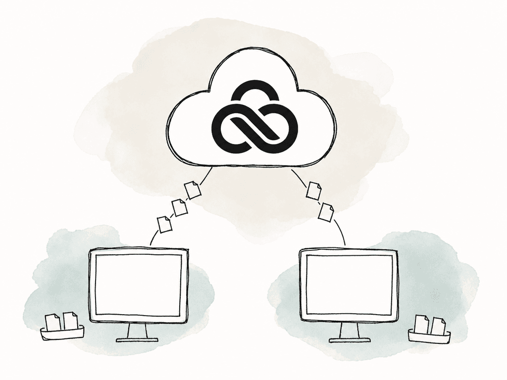 Shared mounted storage streaming file pieces to two editing workstations with local caches.