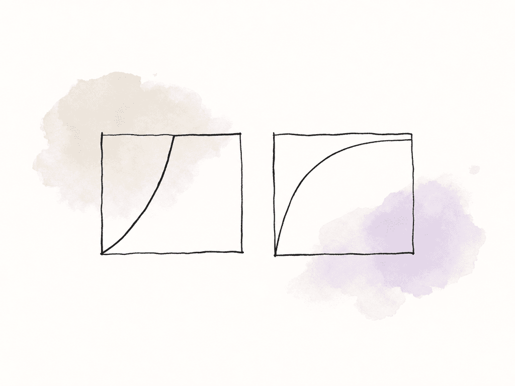 Two simple curves compare an abrupt flat hard clip with a smooth soft roll toward a ceiling.