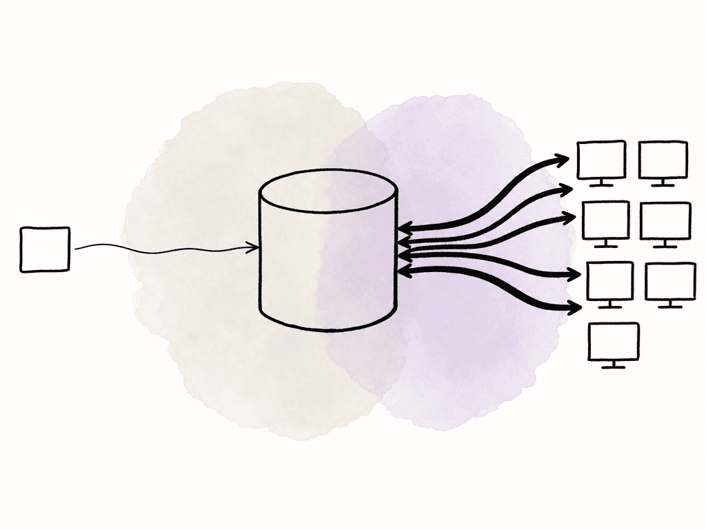 Thin and thick media streams connect to shared storage and multiple editing stations, showing how DNxHR profile choice affects bandwidth.