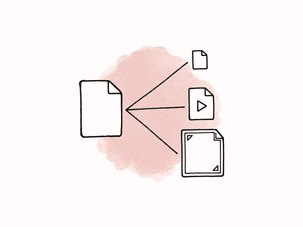 A doodle source media file branches into three different output files representing proxy, review, and mezzanine presets.