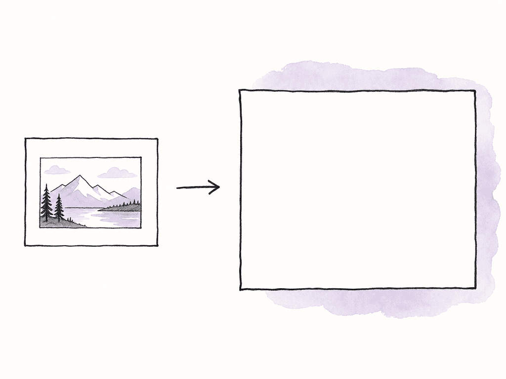 A small frame fits into a compact box, while a much larger frame points toward a larger box.
