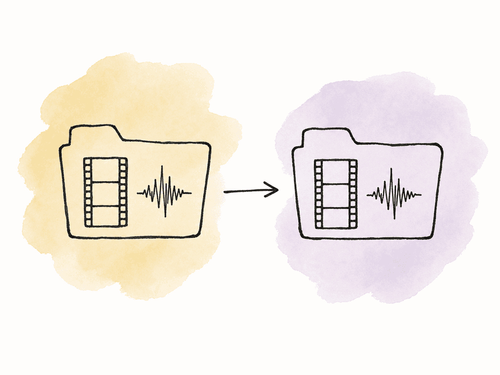 Unchanged video and audio contents copied from one media container into another.