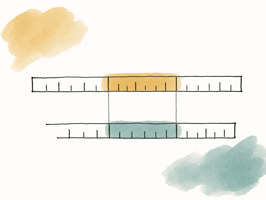 The same selected interview moment shown on two different timing rulers.