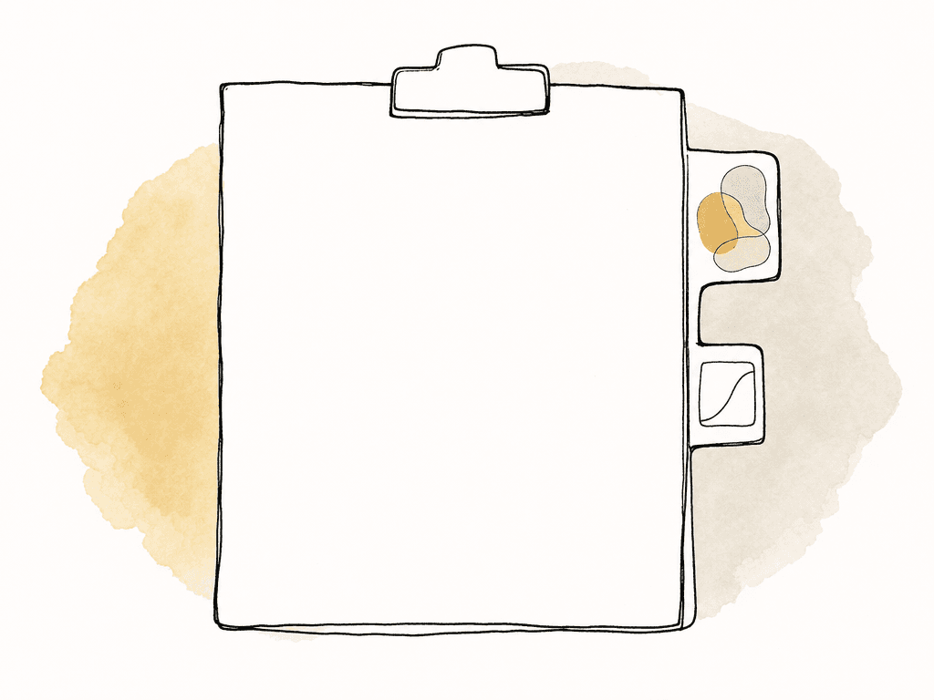 A doodled media file has two attached property icons, one showing a wide color shape and one showing a curved tone line.