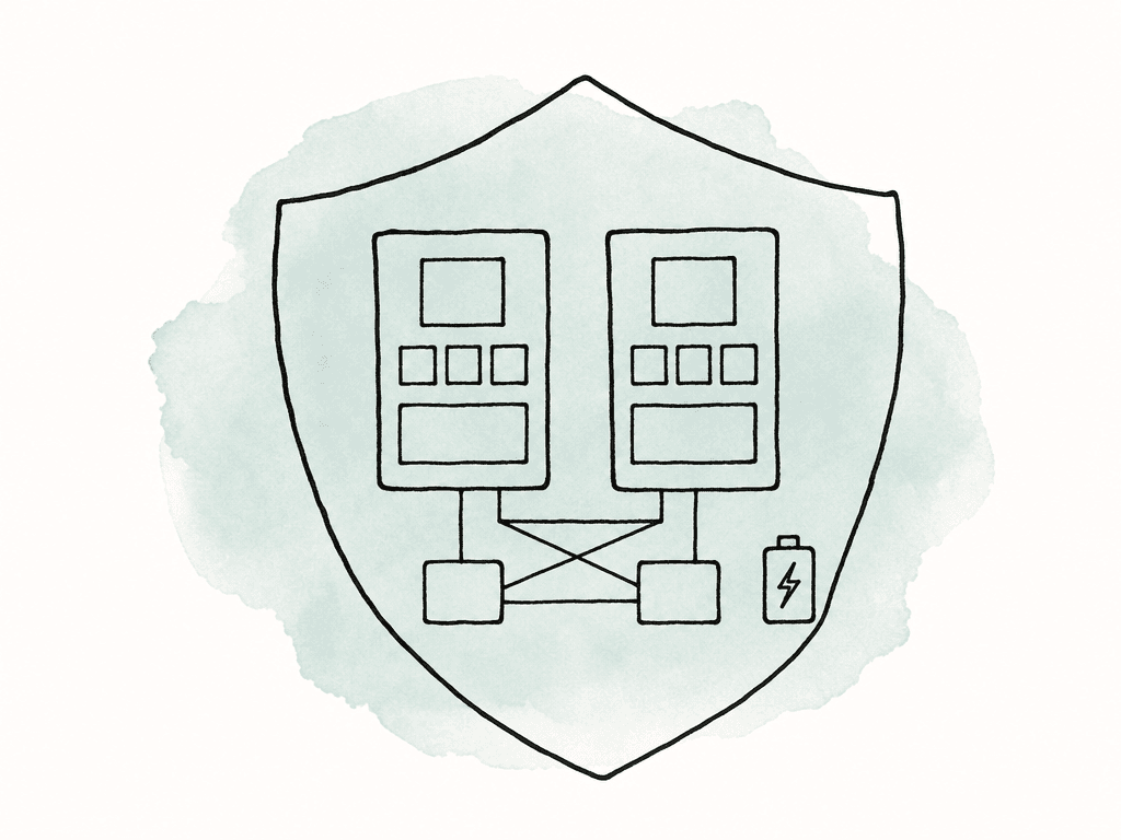 A protected write cache uses mirrored SSDs, redundant controllers, and power protection.