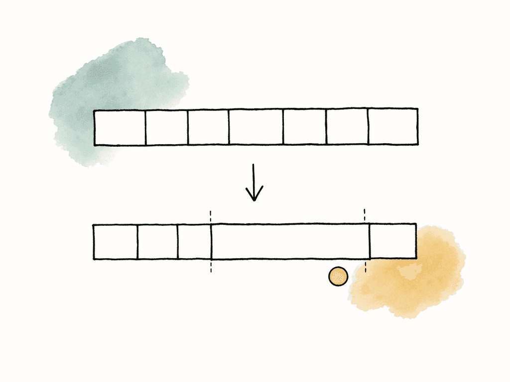 Two timeline strips show one shot block extended in the lower version with a small attention marker beside it.