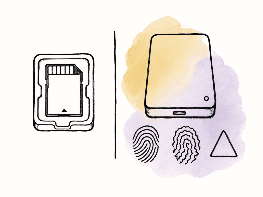 A failed destination drive is isolated while the original camera card is kept safe.