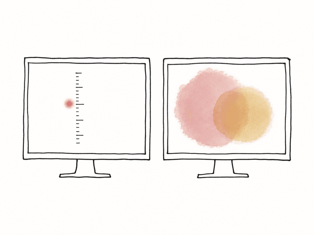 Two monitor diagrams compare a fixed brightness mapping with an adaptive display-dependent mapping.