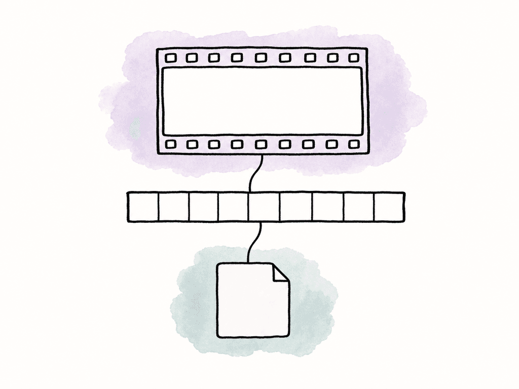 An original media file and a smaller proxy file connected to the same timeline clip.