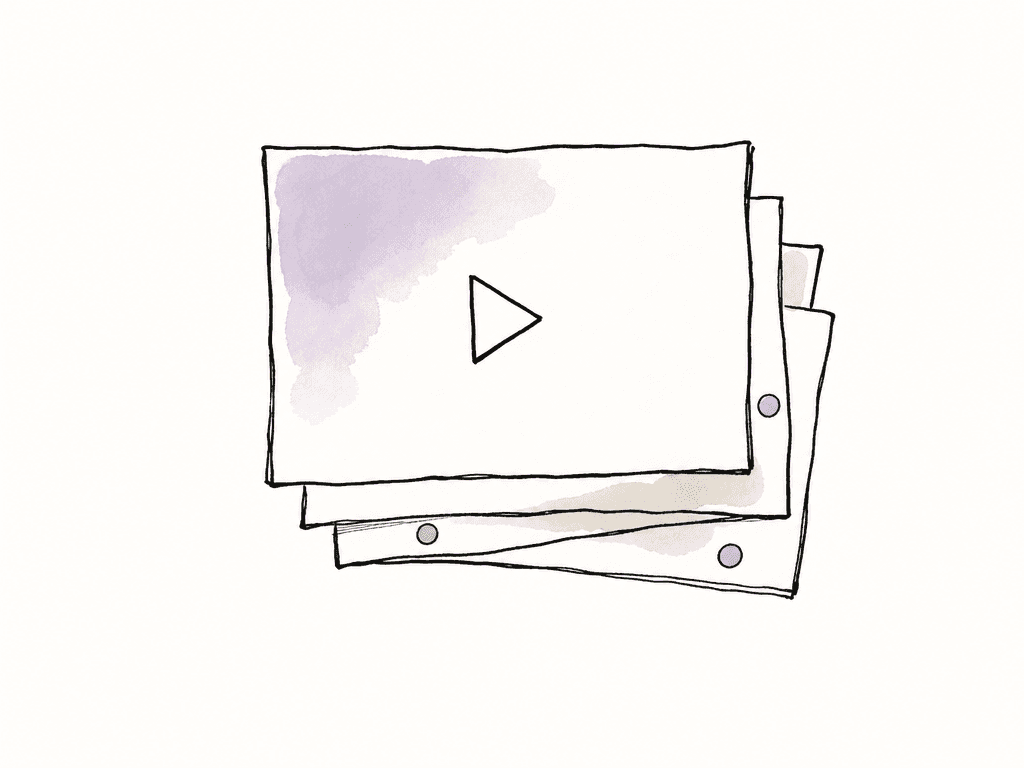 Stacked video revisions with the newest frame on top.