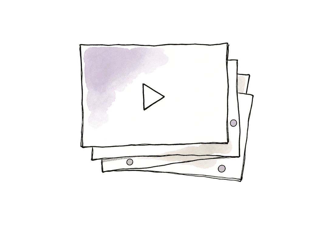Stacked video revisions with the newest frame on top.