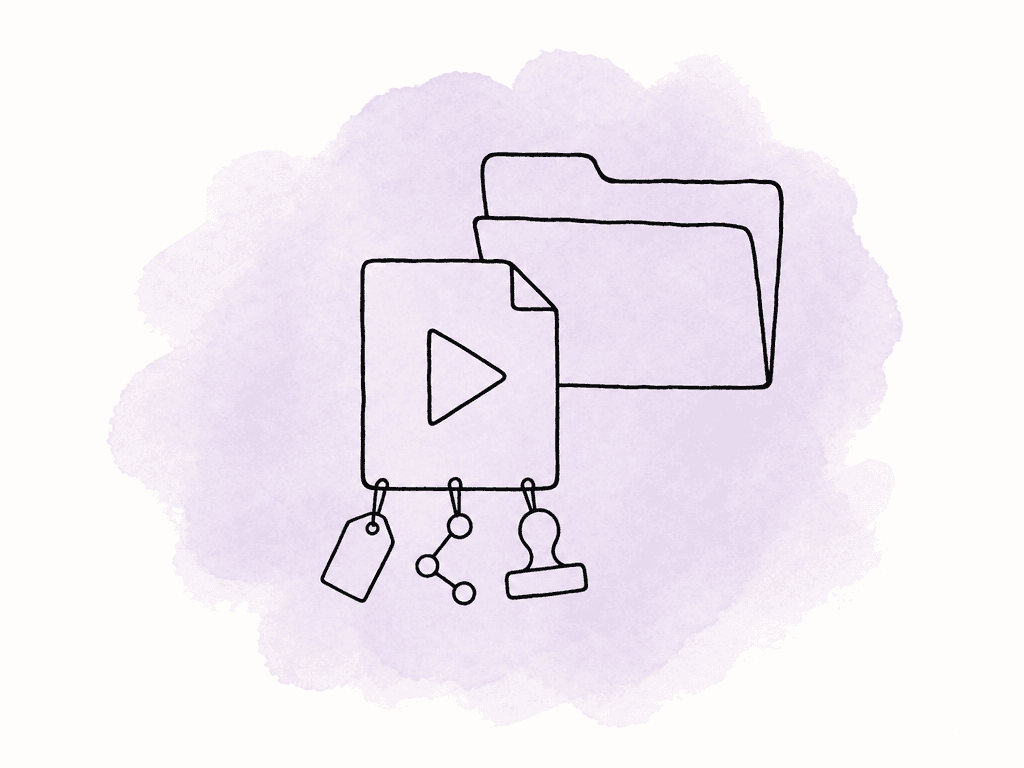 Video file shown outside a folder with several metadata tags attached.